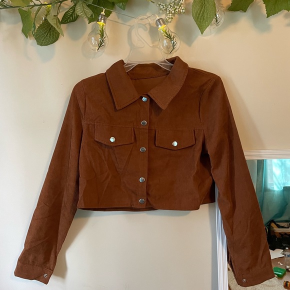 ROMWE Jackets & Blazers - Cropped Corduroy jacket🍄✨